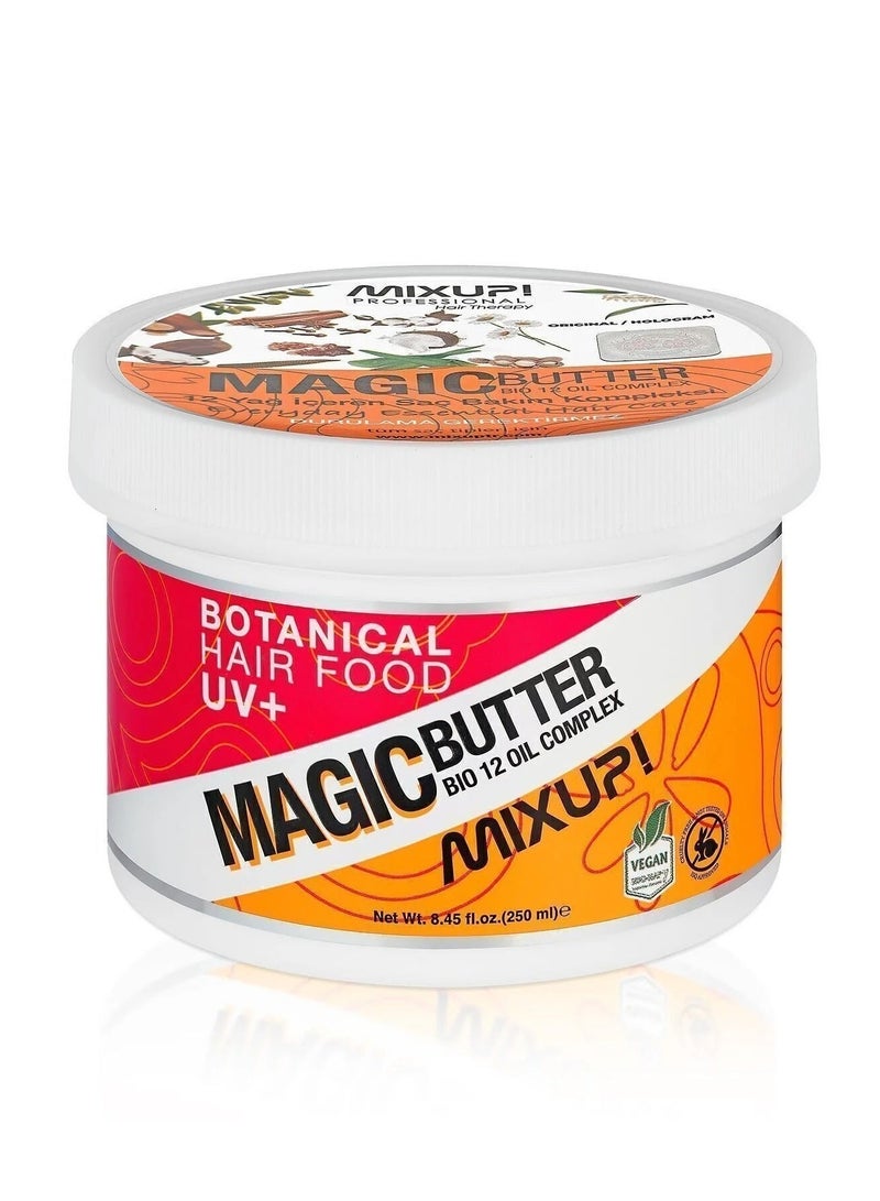 ميكس اب  كريم ميكس أب ماجيك بتر للشعر، 250 مل، يُترك على الشعر: نباتي، 12 زيتًا، حماية من الأشعة فوق البنفسجية - Image 5